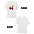 thumbnail image 6 of Red Cherry Womens T Shirts Short Sleeve Cotton Crewneck T-Shirt Graphic Tees, Casual Tops Tshirt for Women Teen Girls, 6 of 7