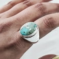 thumbnail image 4 of Arizona Turquoise Ring, Silver Jewelry, 925 Silver Ring, Father's Day, Plain Solid, Natural Turquoise, December Birthstone Ring, Heavy Mens Ring, Spiritual Healing Gemstone, Christmas, Tiny Mens Ring, 4 of 6