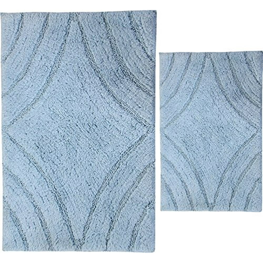 Castle Hill London NonSlip Bathroom Rug, 20 x 30/24 x 40, Light Blue