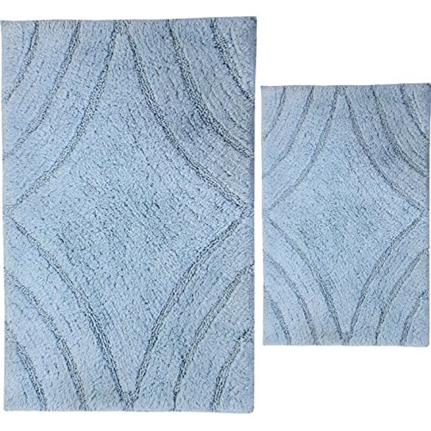 Castle Hill London NonSlip Bathroom Rug, 20 x 30/24 x 40, Light Blue