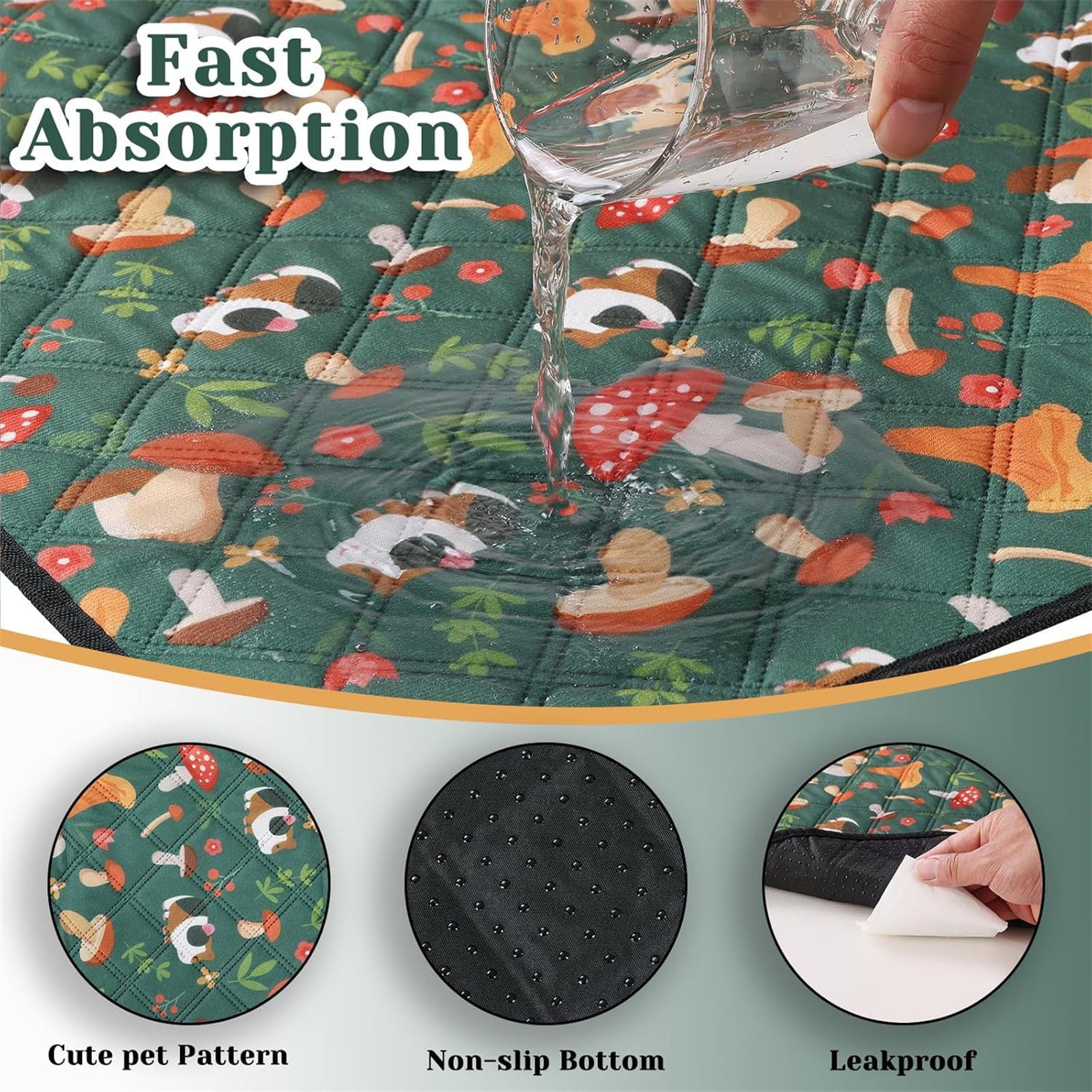 Lovely Rabbits Cage Mats Quick Absorbing Layer Machine Washable Design For Small Accessory