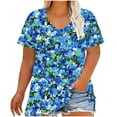 thumbnail image 2 of Plus Size Women's Tops Short Sleeve Casual Under 10$ 4X Loose Blouse, 2 of 5