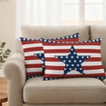 thumbnail image 2 of Independence Day Pillow Covers 2 Pack Pentagram American Flag Pillowcase Waterproof Outdoor Throw Pillow Cover for Patio Balcony Rectangular Cushion 20”x12”, 2 of 9