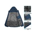 thumbnail image 5 of Little Donkey Andy Men's Waterproof Rain Jacket Outdoor Lightweight Hooded Raincoat for Hiking Golf Travel Fishing Navy M, 5 of 6