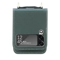 thumbnail image 3 of Dteck For Samsung Galaxy Z Flip4,Shockproof Artificial Leather Adjustable Shoulder Strap Case Cover,Green, 3 of 7