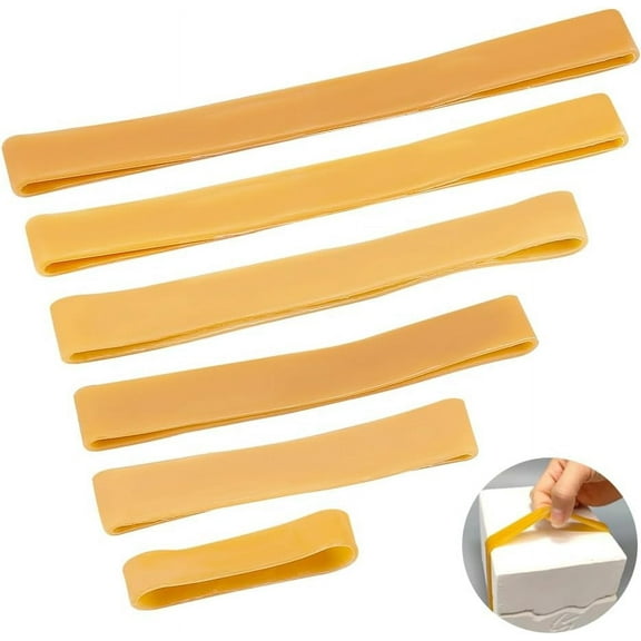 6 Pcs 6 Sizes Mold Rubber Bands Plaster Mold Rubber Band Potters Rubber Bands Ceramic Rubber Band Pottery Wrapping Bands for Sandy Brown