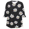 thumbnail image 5 of Cutuoiiu Plus Size Shirts for Women Fashion Graphic V-neck Tshirt Ruffle 3/4 Sleeve Loose Oversized Tops Gifts, 5 of 7