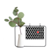 thumbnail image 1 of Linea de arte ilustración patrón grano Hexagonal Marco De Metal Florero De Cerámica Decoración, 1 of 4