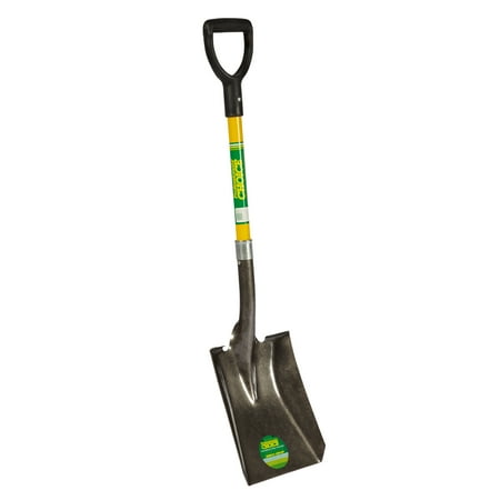Professional's Choice Square Point Shovel - Sturdy 28” Fiberglass Handle - Heavy Duty 14 Gauge Steel Head