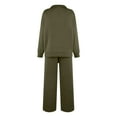 thumbnail image 4 of Fall Outfits for Women 2025 2 Piece Lounge Sets Long Sleeve Sweatshirt and Wide Leg Pants Tracksuits Casual Sweatsuit Army Green M, 4 of 4