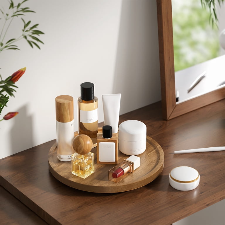 LAMU 10-Inch Wooden Lazy Susan Organizer photo 7