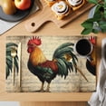 thumbnail image 2 of Rooster Placemats Set of 6 Vintage Farmhouse Animal Portrait Aesthetic Place Mats Indoor Wipeable Table Mats Washable Cloth Dining Table Placemats for Kitchen Holiday Party Home Decor 13x19 Inch, 2 of 9