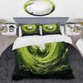 thumbnail image 2 of Designart "Neon Green Spiral Fusion II" Abstract Bedding Covert Set - Abstract Green Modern Bed Set With 2 Shams, 2 of 5