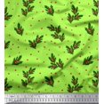 thumbnail image 1 of Soimoi Green Cotton Jersey Fabric Red Berries & Holly Leaves Printed Fabric 1 Yard 58 Inch Wide, 1 of 3