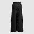 thumbnail image 3 of LWavelet Women High Waisted Wide Leg Jeans Sparkle Rhinestone Embellished Denim Pants Glitter Party Wide Leg Trousers Black 2XL, 3 of 4