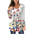 thumbnail image 1 of Blusa de manga larga con botones y cuello redondo para mujer Pompotops gfhjh1768, 1 of 5