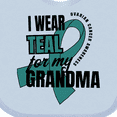thumbnail image 4 of Inktastic I Wear Teal for My Grandma Ovarian Cancer Awareness Boys or Girls Baby Bib, 4 of 4