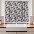 thumbnail image 2 of Ambesonne Swan Kitchen Curtains, Cartoon Bird and Flowers Art, 55"x30", Purple Grey Dark Purple, 2 of 3