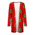 thumbnail image 5 of Ugly Christmas Sweater for Women Funny Christmas Printed Open Front Jacket Cardigan Holiday Party Kimono, 5 of 7