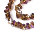 thumbnail image 3 of 20strands Electroplate Transparent Glass Beads Strands Triangle Faceted Sienna 3~3.5x4~4.5x4~4.5mm Hole 0.8mm about 121~131pcs/strand 14.37~15.35 inch, 3 of 4