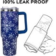thumbnail image 4 of Christmas Tumbler with Handle and Straw Lid 40 oz,Cute Christmas Gifts for Women Blue Snowflakes Vacuum Insulated Leak Proof Tumbler,Winter Holiday Accessories Stainless Steel Coffee Cup Mug, 4 of 6