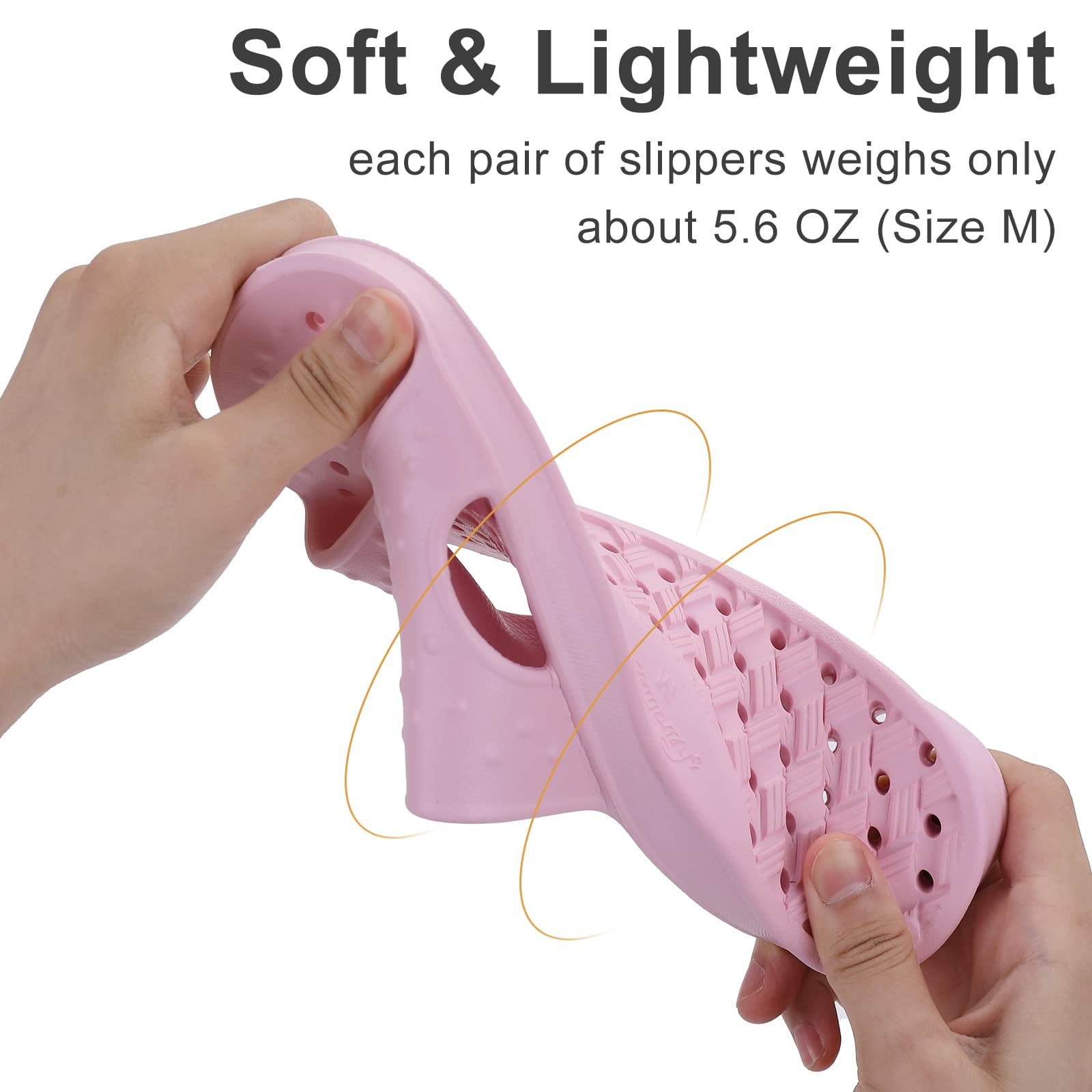 Litfun Zapatos de Ducha para Mujer Hombre, Zapatillas de Baño Antideslizantes de Secado Rápido, Sandalias de Ducha con Orificios de Drenaje, Rosa