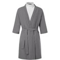 thumbnail image 1 of TheFound Men? s Solid Color V-Neck Half Sleeve Night-Robe with Waist Belt, 1 of 5