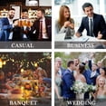 thumbnail image 6 of Mens Ties Stripe Tie and Pocket Square Set Classic Formal Neckties Handkerchief Cufflinks Wedding, 6 of 9