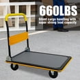 thumbnail image 2 of Noble House 35" Flatbed Cart, Heavy Duty Platform Hand Truck with Foldable Push Handle for Loading and Storage, Yellow, 2 of 8