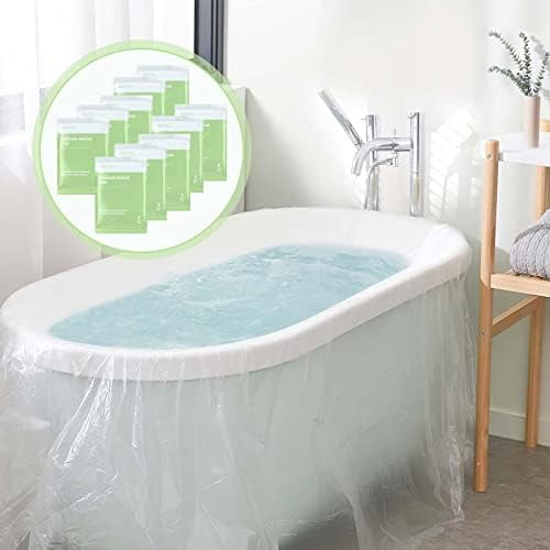 10 Pack Disposable Bathtub Cover Liner, Large Size (102 x47 Inch) Bathtub Lining Plastic Bag with Individual Package for Travel/Salon/Spa/Household/Hotel Bath Tubs