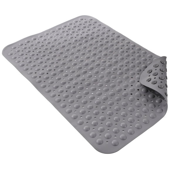 Non-Slip Large Shower Mat, 35.4 x 23.6 in TPE Shower Mat with Drain Holes and Suction Cups, Anti-Slip Bath Mat for Walk-in Shower Stall, Safe for Pregnant Women, Elderly, Little Ones