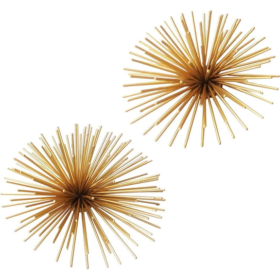 A&B Home Metal Starburst Wall Art - Spike Decor Sphere Coffee Table Decor, Set of 2