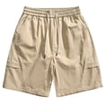 thumbnail image 1 of Timegard Shorts Men Cargo Shorts Elastic Waist Solid Color Outdoor Active Casual Shorts with Pockets, 1 of 7