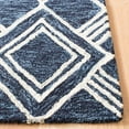 thumbnail image 3 of SAFAVIEH Micro-Loop Floral Geometric Wool Area Rug, Navy/Ivory, 2'6" x 4', 3 of 7