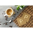 thumbnail image 3 of Letter P Initial Monogram - Giraffe Foam Coaster Set of 4, 3 of 3