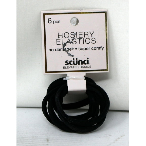 Scunci Elevated Basics Hosiery Elastics Super Comfy 6 Count