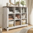 thumbnail image 2 of EnHomee 9-Cube Organizer with Storage Farmhouse Wood Cube Organizer for Bedroom White, 2 of 7