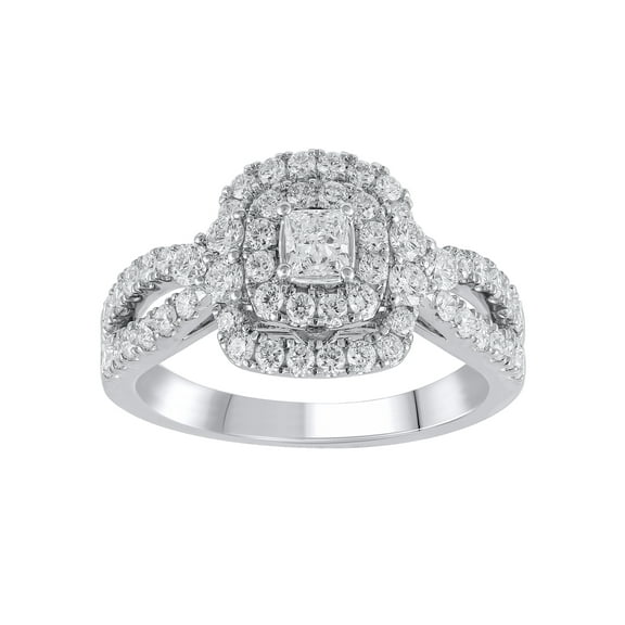 Brilliance Fine Jewelry Composite Lab Grown Diamond Engagement Women Ring 1 ct Sterling Silver