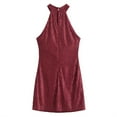 thumbnail image 5 of Hpapadks Formal Dresses for Women Summer Sleeveless Solid Halter Neck Sexy Elegant Evening Midi Dress Cocktail Dresses for Women Red L, 5 of 7