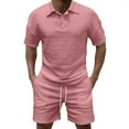 thumbnail image 5 of Yaoyar Mens New Summer Beach Sport Short Sleeve Set Matching Camp Shirt and Shorts Casual Vacation Outfit Two Piece Short Sleeve Ensemble, 5 of 6