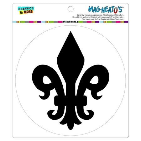 

Fleur de Lis Black on White - Circle MAG-NEATO S(TM) Car/Refrigerator Magnet