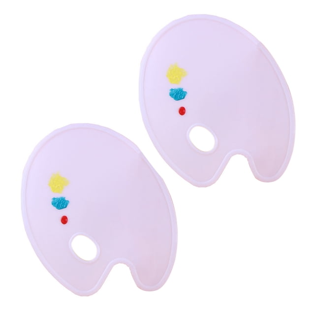 Paleta de colores de plástico plana elíptica Paleta de colores PP pintada a mano para adultos, niños y estudiantes
