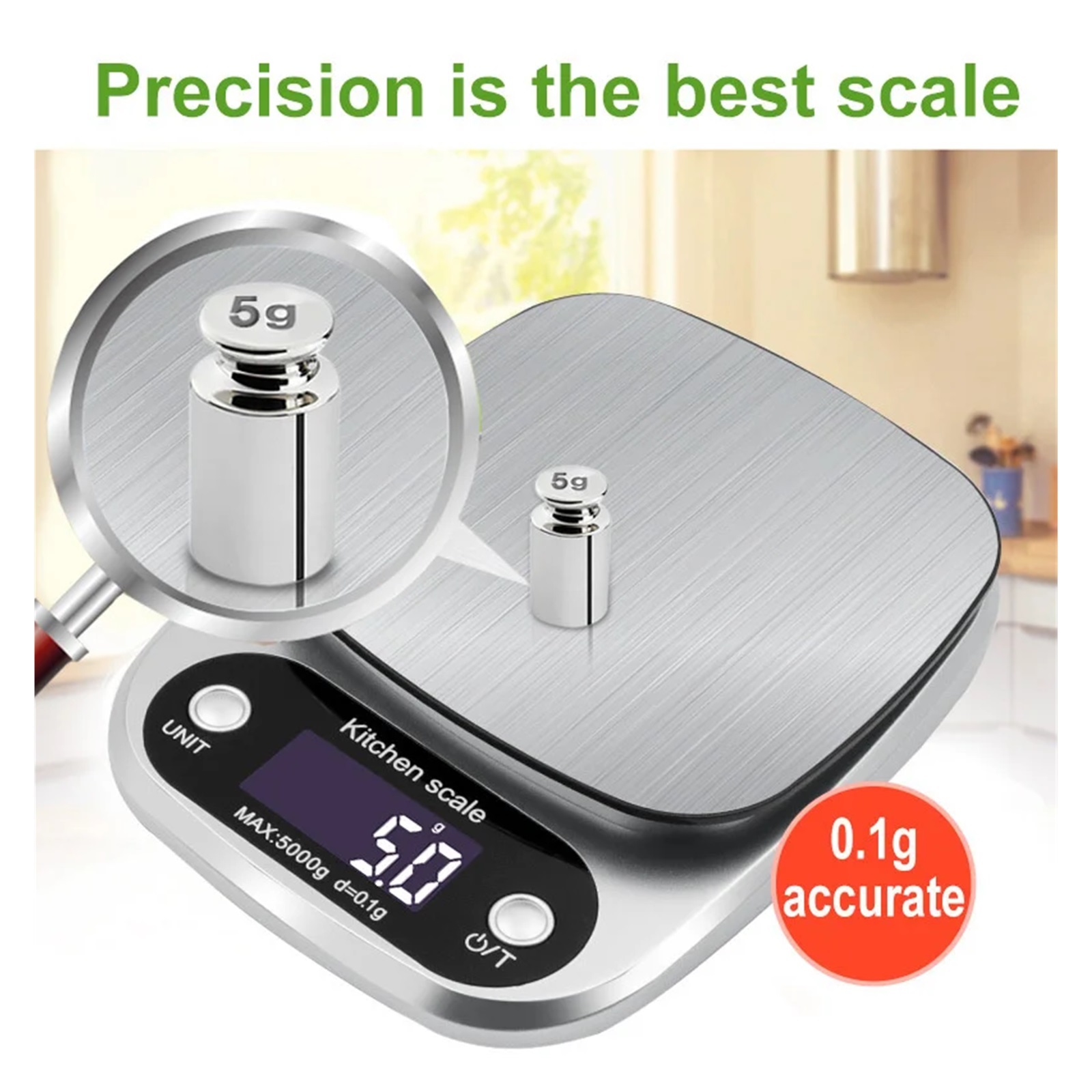 Digital 0.01g/1g Stainless Steel Kitchen Scales Cake Electronic Scale Measuring Weight Housewares Balance Precision Tool Kichen - High Precision