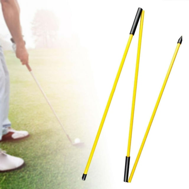 Colaxi Bâton d'Alignement de Golf Bâton d'Alignement de Golf pour Hommes Femmes Golfeur avec Tube de Rangement Bâton de Direction de Golf pour Visée Pratique de Swing Jaune
