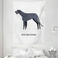 thumbnail image 1 of Irish Wolfhound Tapestry, Cartoon Style Long Tailed Purebred Animal and its Appellation, Wall Hanging for Bedroom Living Room Dorm Decor, 60W X 80L Inches, White Dark Purple Grey, by Ambesonne, 1 of 2