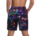 thumbnail image 4 of Uemuo Glowing Chameleon Fantasy Art Pattern Mens Swim Trunks Quick Dry Board Shorts with Mesh Lining, Stretch Beach Shorts Quick Dry No-Chafing Board Shorts-Medium, 4 of 9