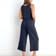 thumbnail image 4 of Cotton Linen Two Piece Sets for Women 2025 Wide Leg Two Piece Pants Set Casual Tank Tops Two Piece Outfits Summer Lounge Set, Limited Time Offer, 4 of 6