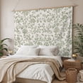 thumbnail image 3 of Farmhouse Sage Green Large Tapestry for Bedroom Wall Hanging Tapestry, Vintage Flower Leaf Botanical Ceiling Backdrop Tapestries Poster Blanket Wall Decor for Teens Room Living Room Dorm 86" x 104", 3 of 8