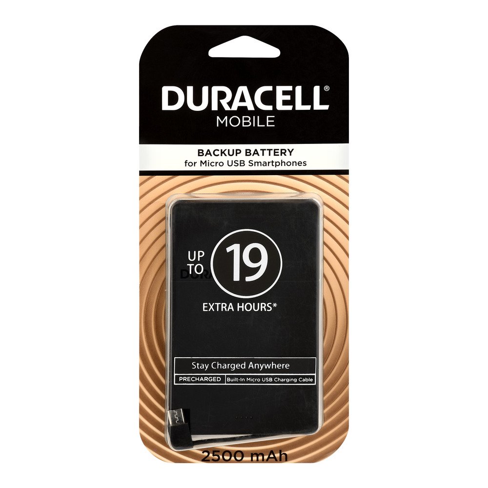 Duracell Mobile Backup Battery for Micro USB Smartphones Up To 19 Extra