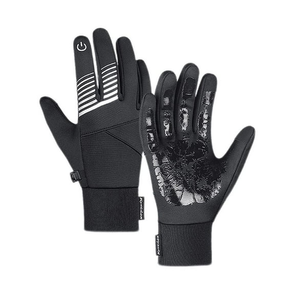 Outdoor New Riding Gloves Autumn And Winter Men's And Women's Warm Touch Screen Thickened Cold And Windproof Ski Sports Gloves Black M